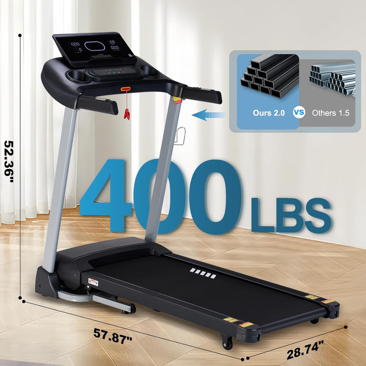 New Premium Treadmill Heavy Duty Wide Belt, App Bluetooth Enable