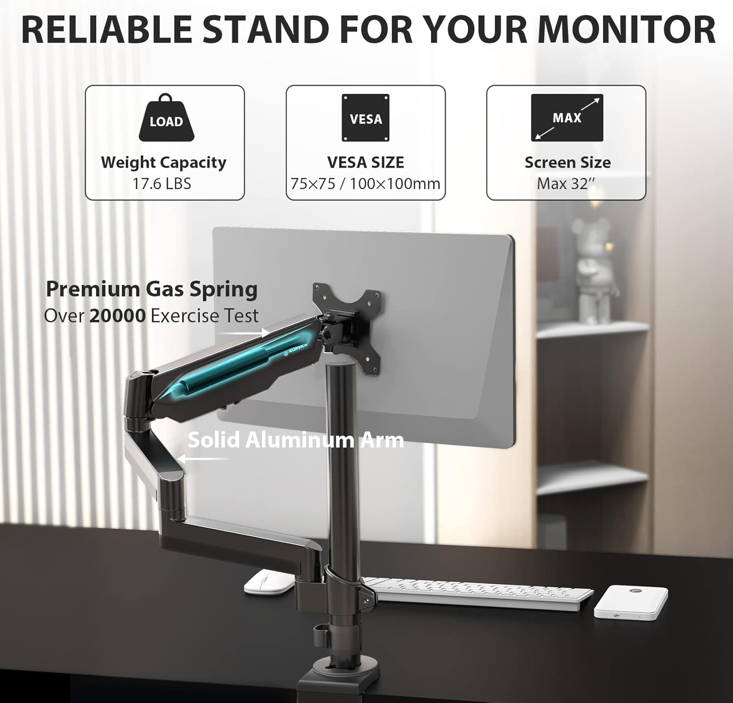 New Adjustable Spring Monitor Desk Mount – 13–32” LCD Screen Arm