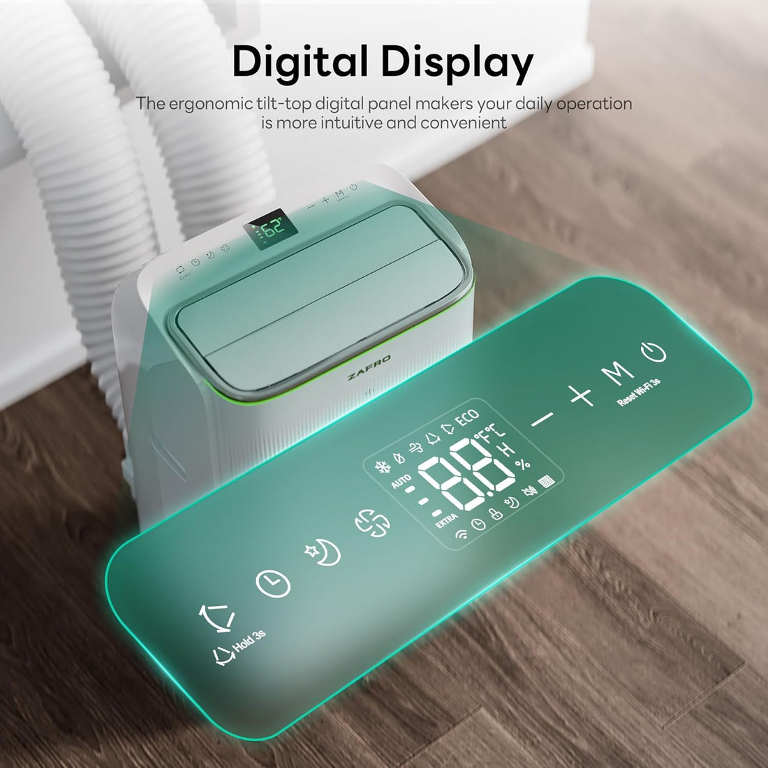 Smart Inverter Portable Air Conditioners, 14000 BTU (10000 BTU SACC) Dual Hose Portable AC Unit with Energy Saving/Ultra Quiet(42Db)/Drainage-Free Cooling/App/Remote for Multi-Scenario Use