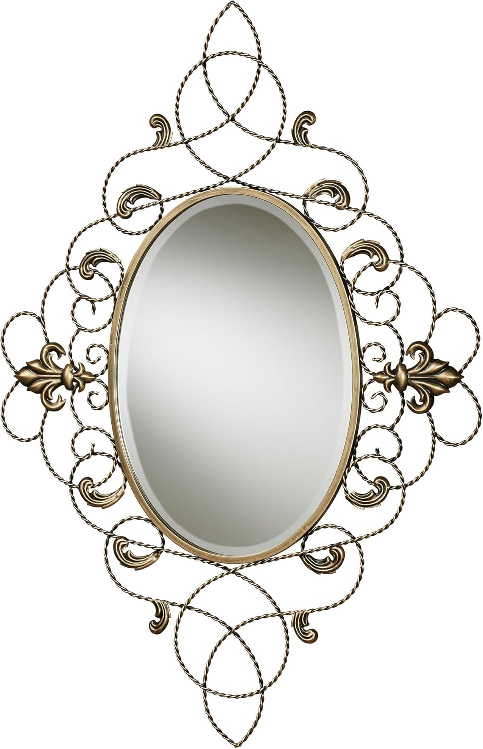 Metallic Gold Acanthus Leaf Scrollwork Wall Mirror – Traditional Ornate Frame