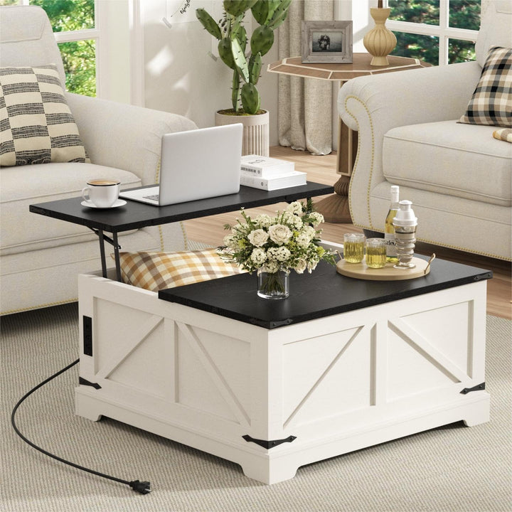 Lux Coffee Table with Storage, 31.5" with Charging Station 