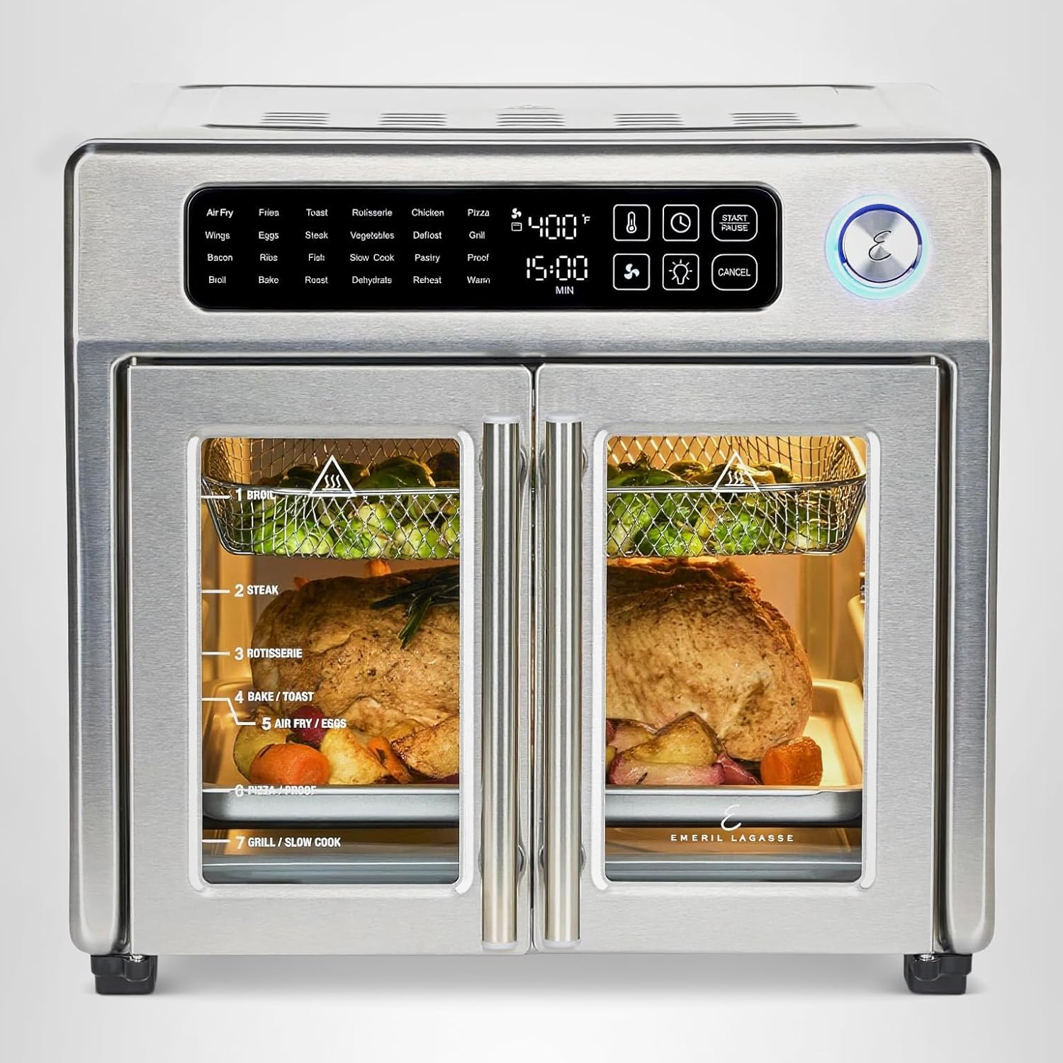 New Digital French Door Air Fryer Toaster Oven Combo, 24-in-1 Multi-Function Oven