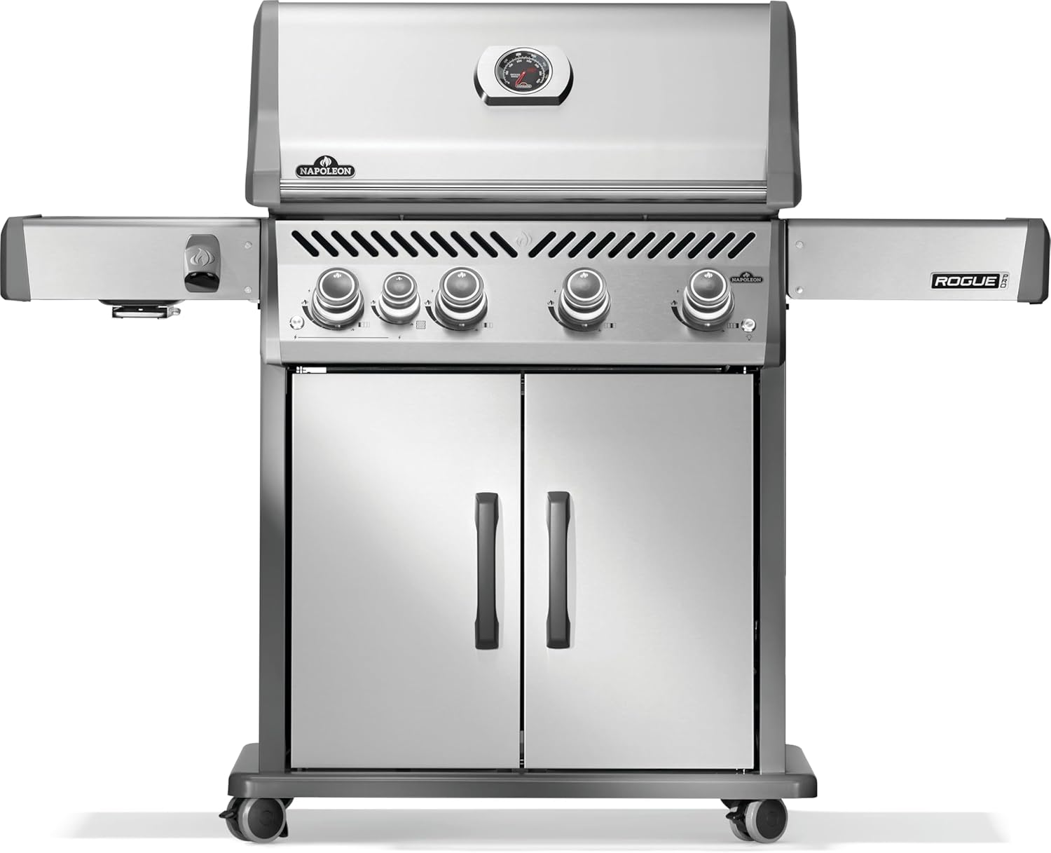 Rogue PRO 525 Natural Gas Grill with Infrared Side Burner, Black, Durable 5-Burner Cooking Surface