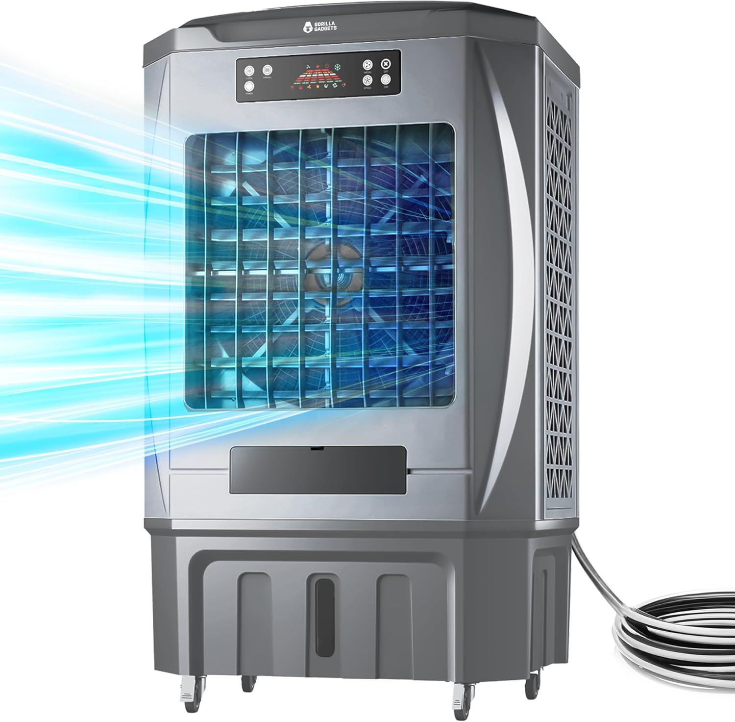 New Commercial Industrial Swamp Cooler with Remote, Swing Function & 12-Gallon Water Tank