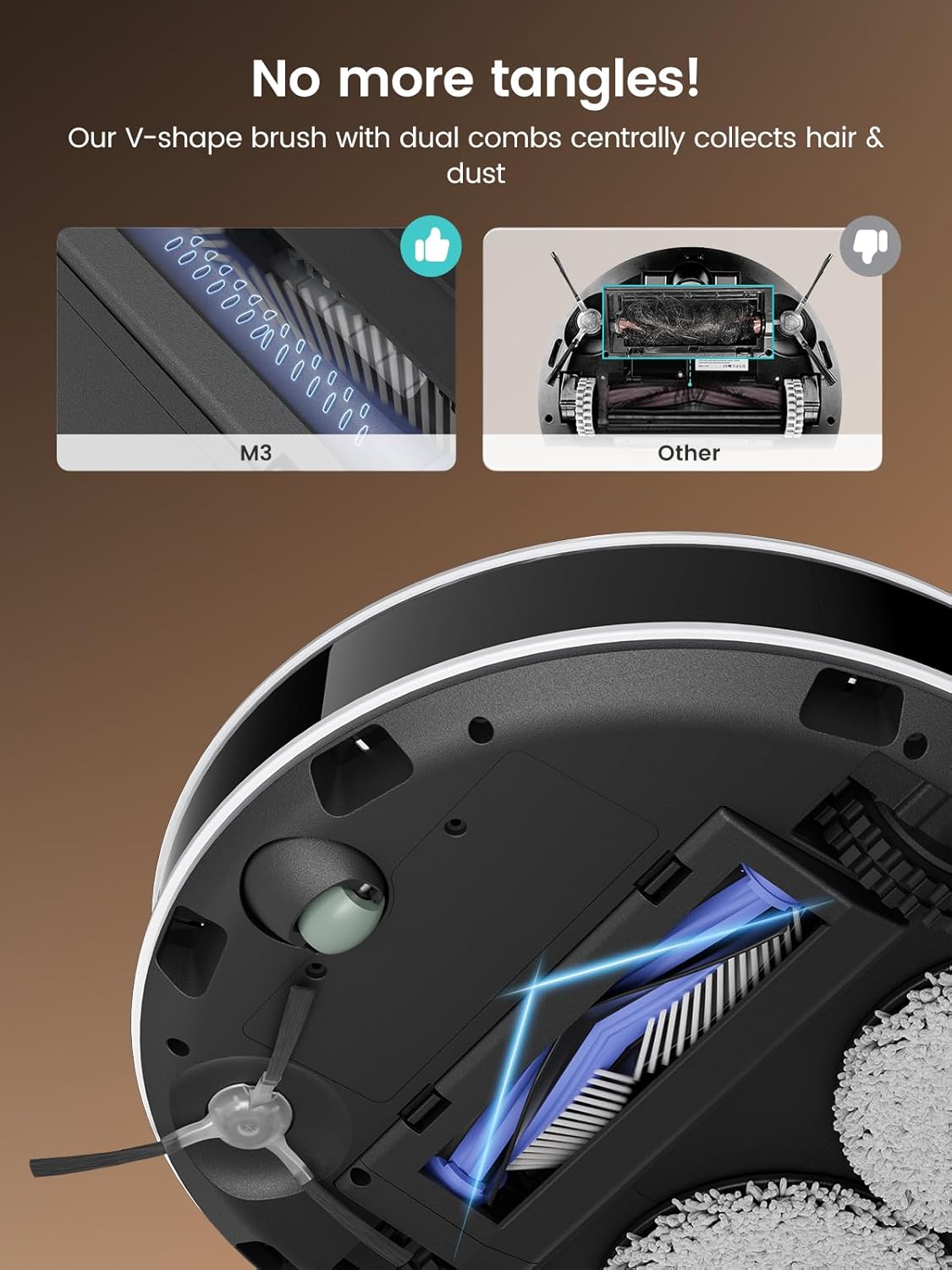 Modern Home Robot Vacuum and Mop Cleaner with Hot Water Self-Cleaning