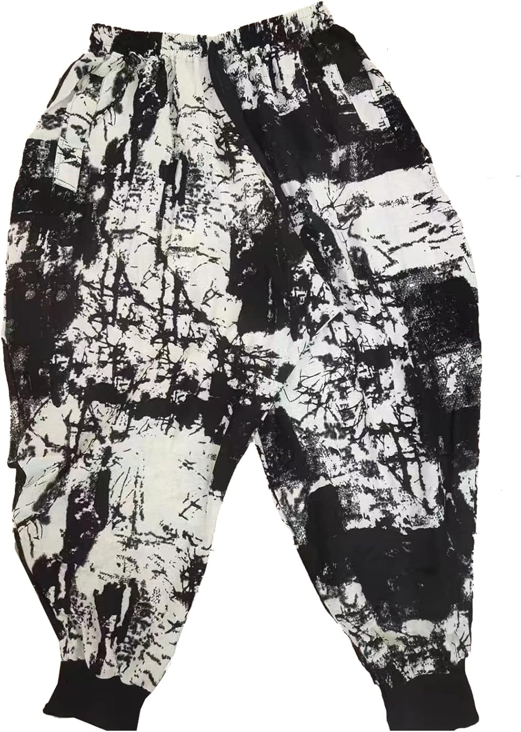 Mens Casual Pants Loose Stretchy Waist Trousers