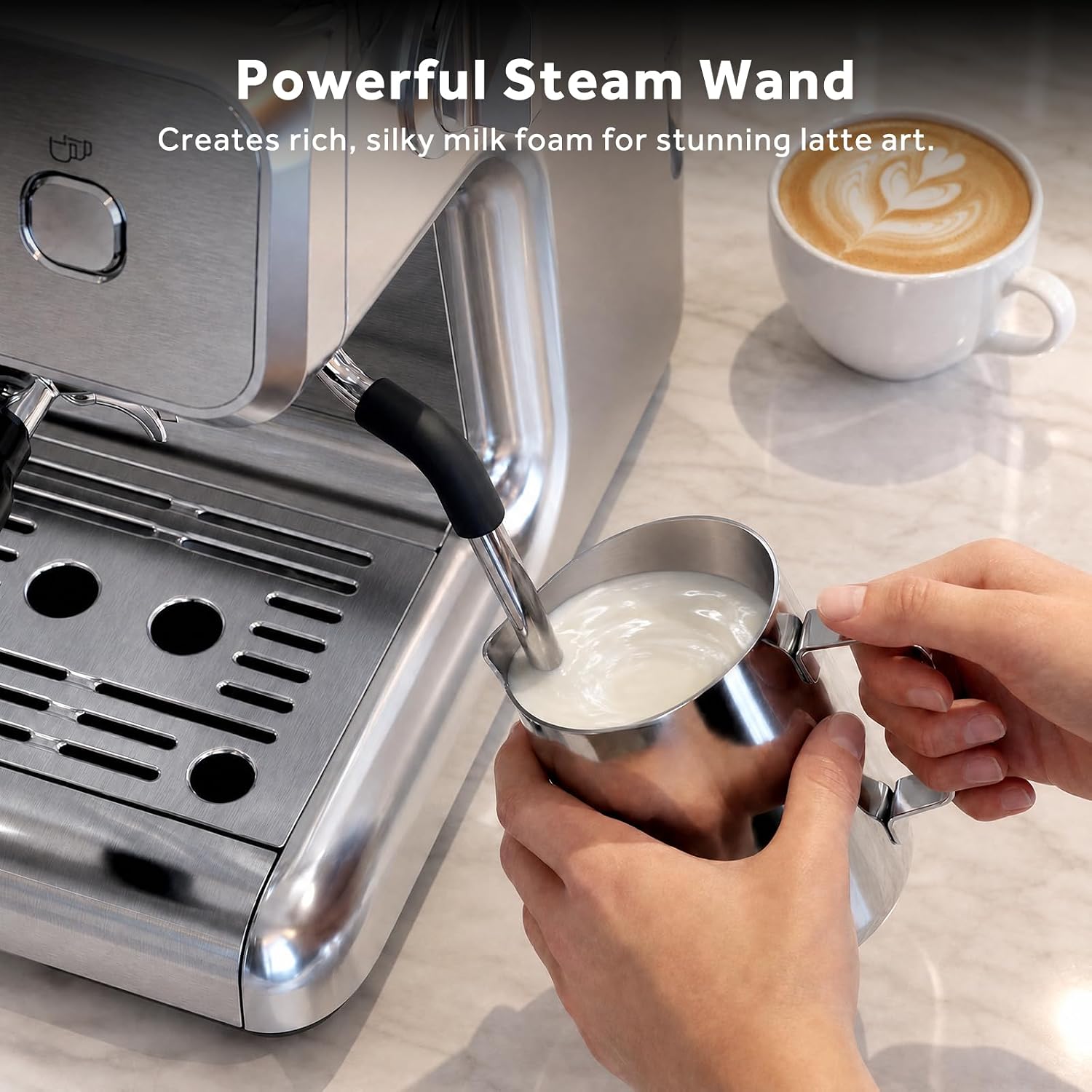New Espresso Machine with Grinder – 20 Bar Espresso Maker with Milk Frothier
