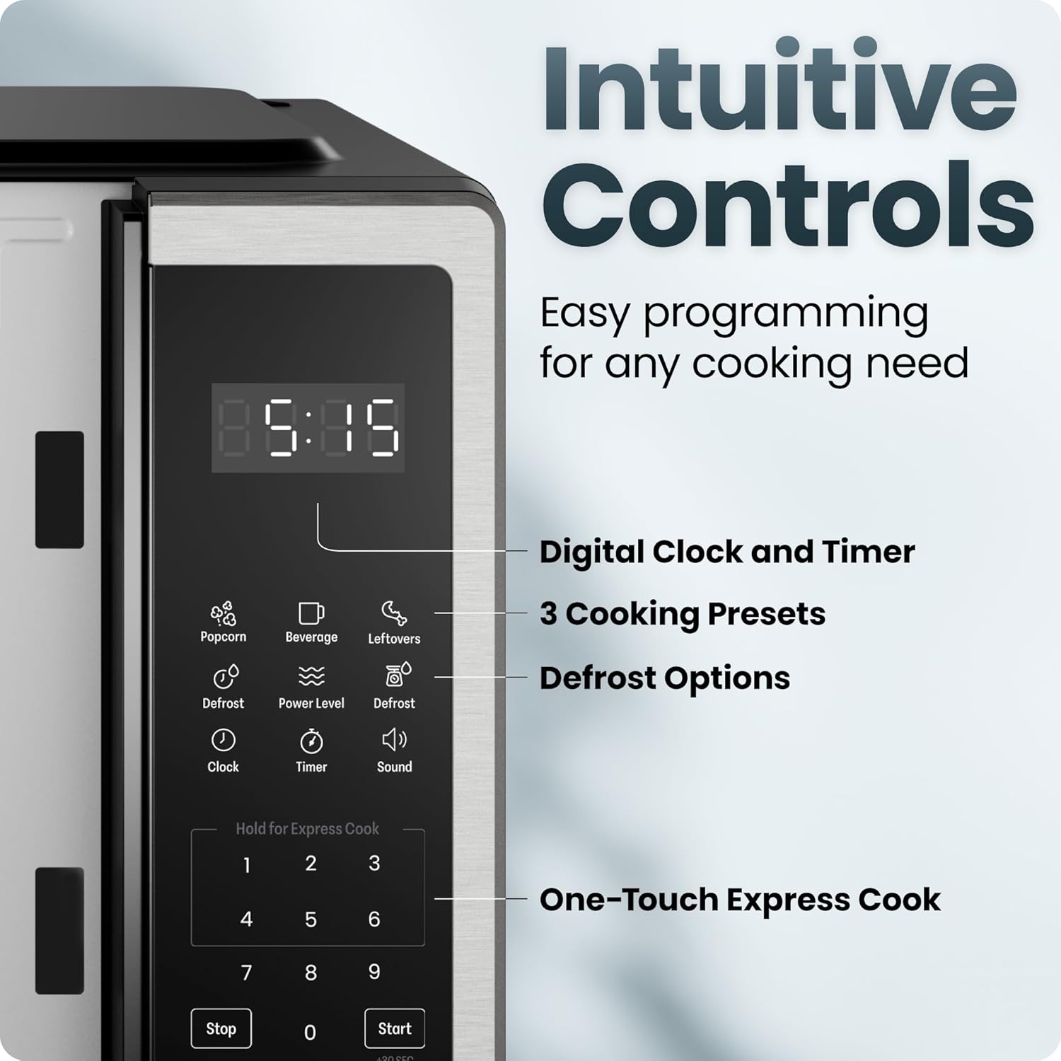 New Compact Microwave Oven with 10 Power Levels & One-Touch Express Cook