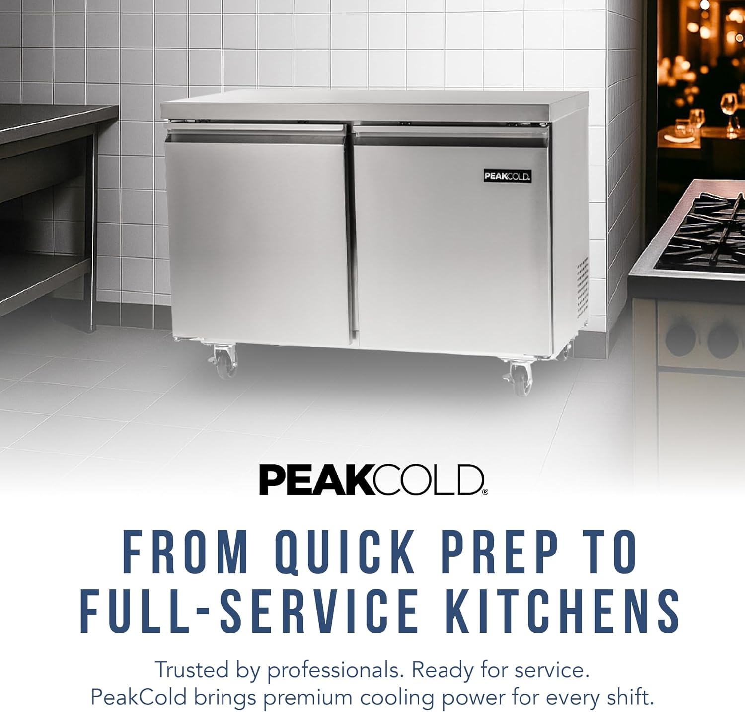 Modern Double Door Work Top Commercial Refrigerator -  Industrial Fridge