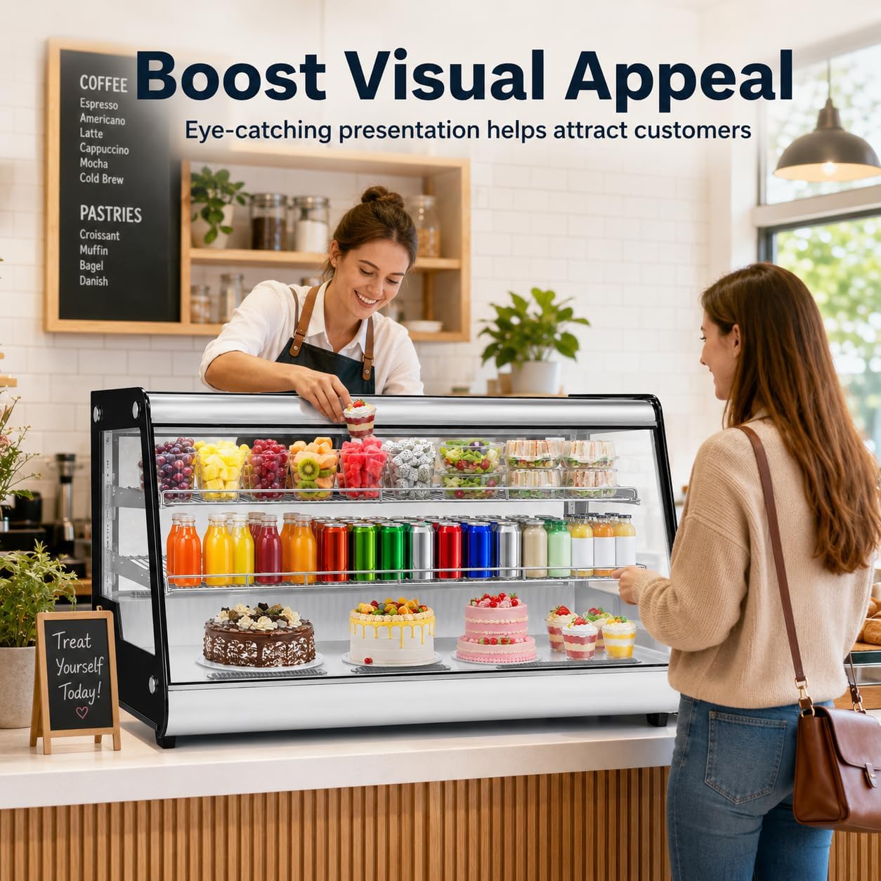Commercial Glass Door Refrigerator Countertop Display Fridge