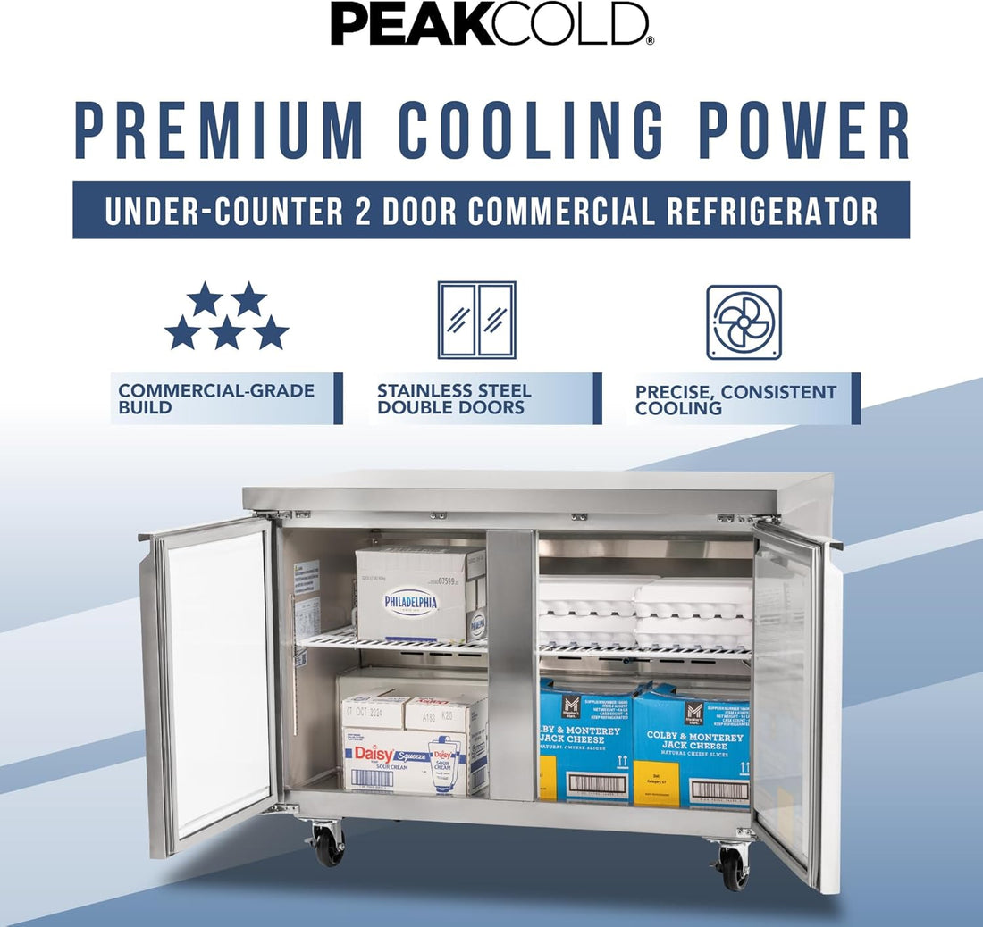 Modern Double Door Work Top Commercial Refrigerator -  Industrial Fridge