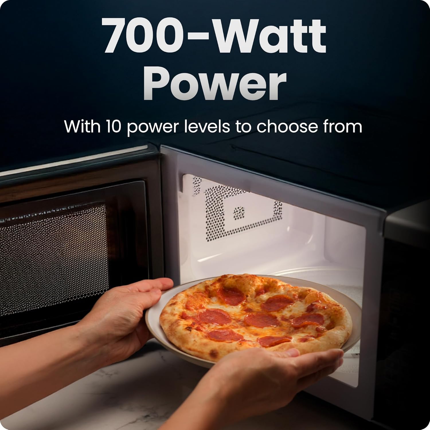 New Compact Microwave Oven with 10 Power Levels & One-Touch Express Cook