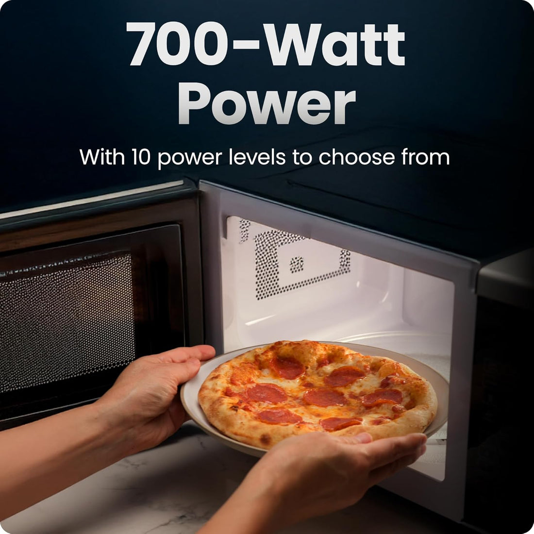 New Compact Microwave Oven with 10 Power Levels & One-Touch Express Cook