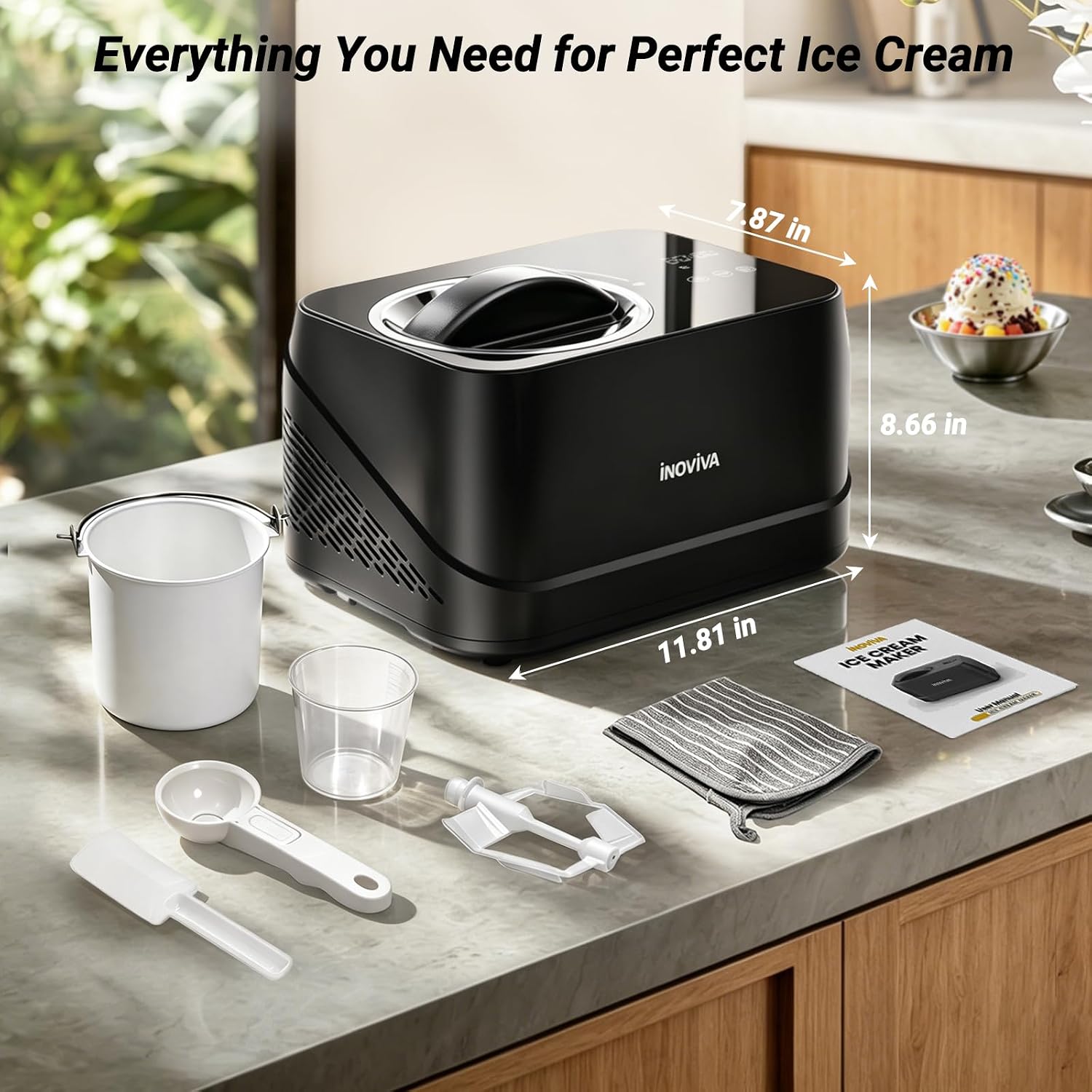 New Smart Trio Ice Cream Maker with Built-In Compressor – No Pre-Freezing