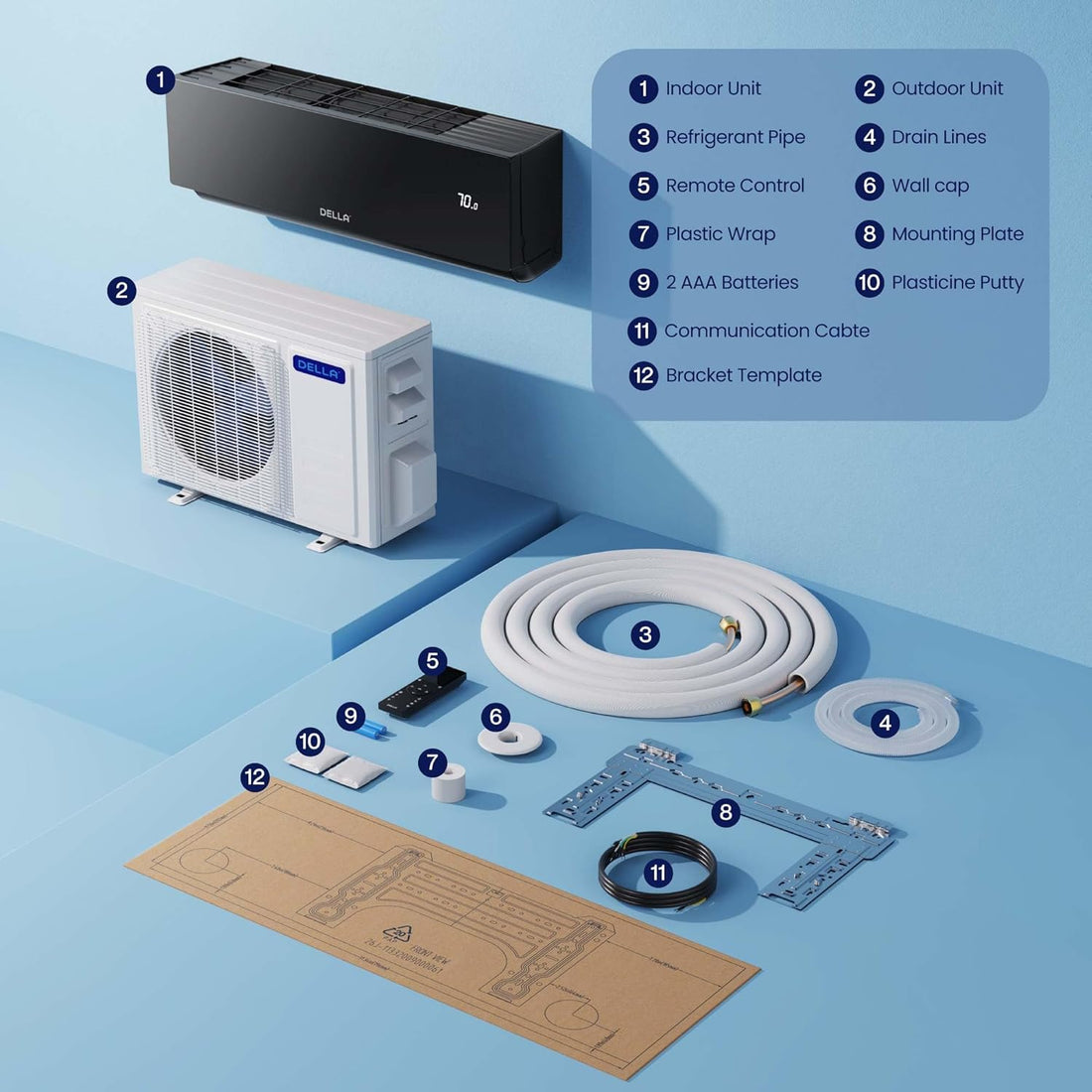 Smart Home Split Air Conditioner 230V | 1.5 Ton Heat Pump | Energy Efficient - Cooling + Heating
