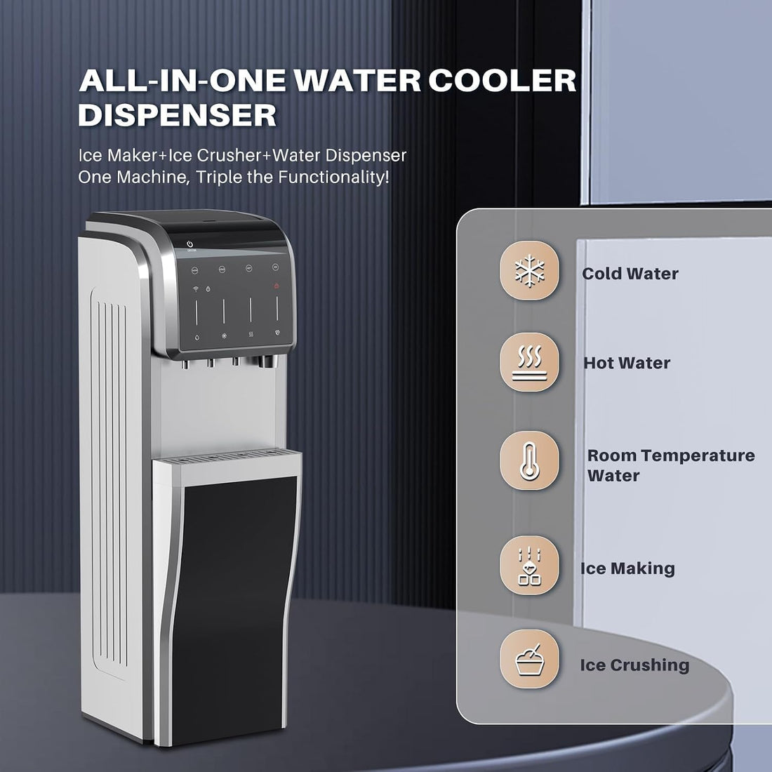 Smart Multipurpose Water Cooler Dispenser with Built-In Ice Maker – Modern Water Dispenser