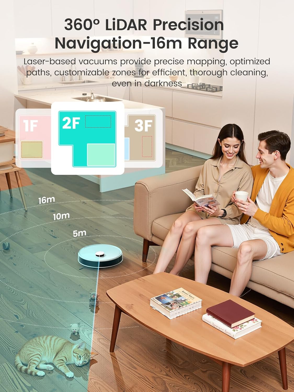 Modern Home Robot Vacuum and Mop Cleaner with Hot Water Self-Cleaning