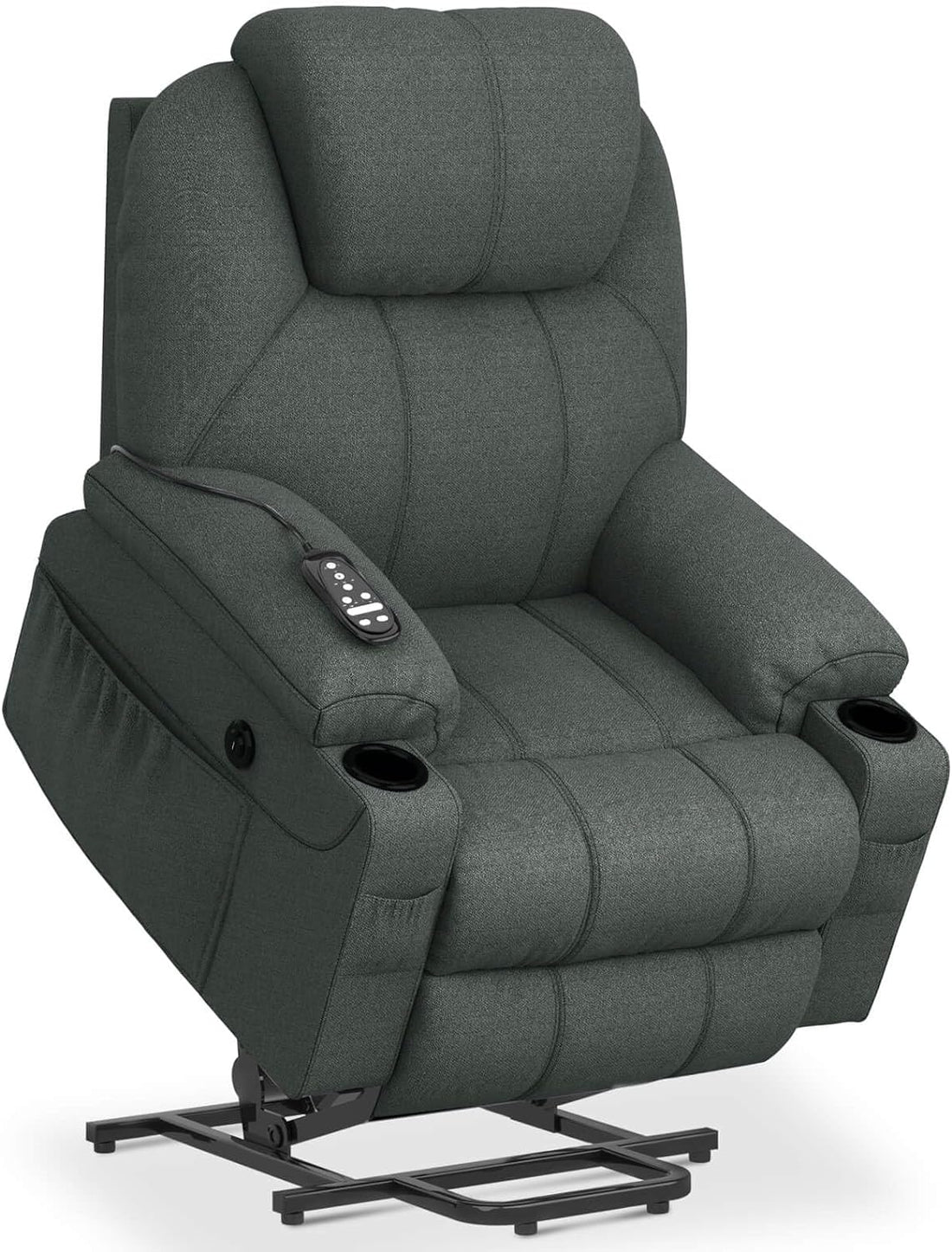 Lift Chairs Recliners for Elderly,Recliner Chair with Massage and Heat, Extended Footrest, Heavy Duty Motor Large Recliners for Living Room USB Port, Cup Holders, 2 Side Pockets