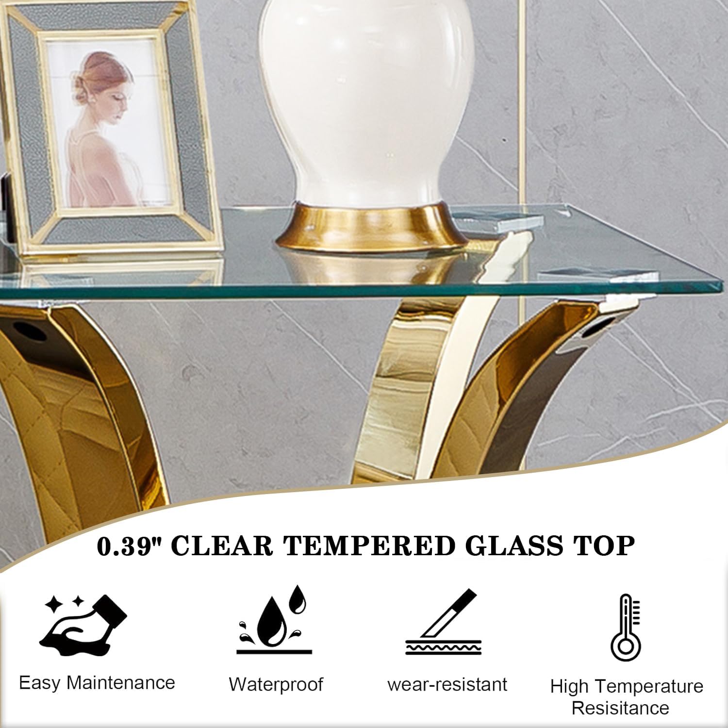 Modern Square  Gold Stainless Table Nightstand