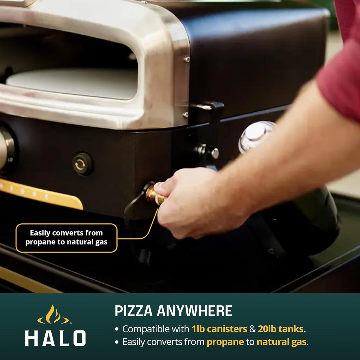 Versa 16 Pizza Oven | 16” Rotating Stone, Patented Dual Burner System, 5-Minute Pizzas, Easy Clean | Propane Powered | HZ-1004-ANA