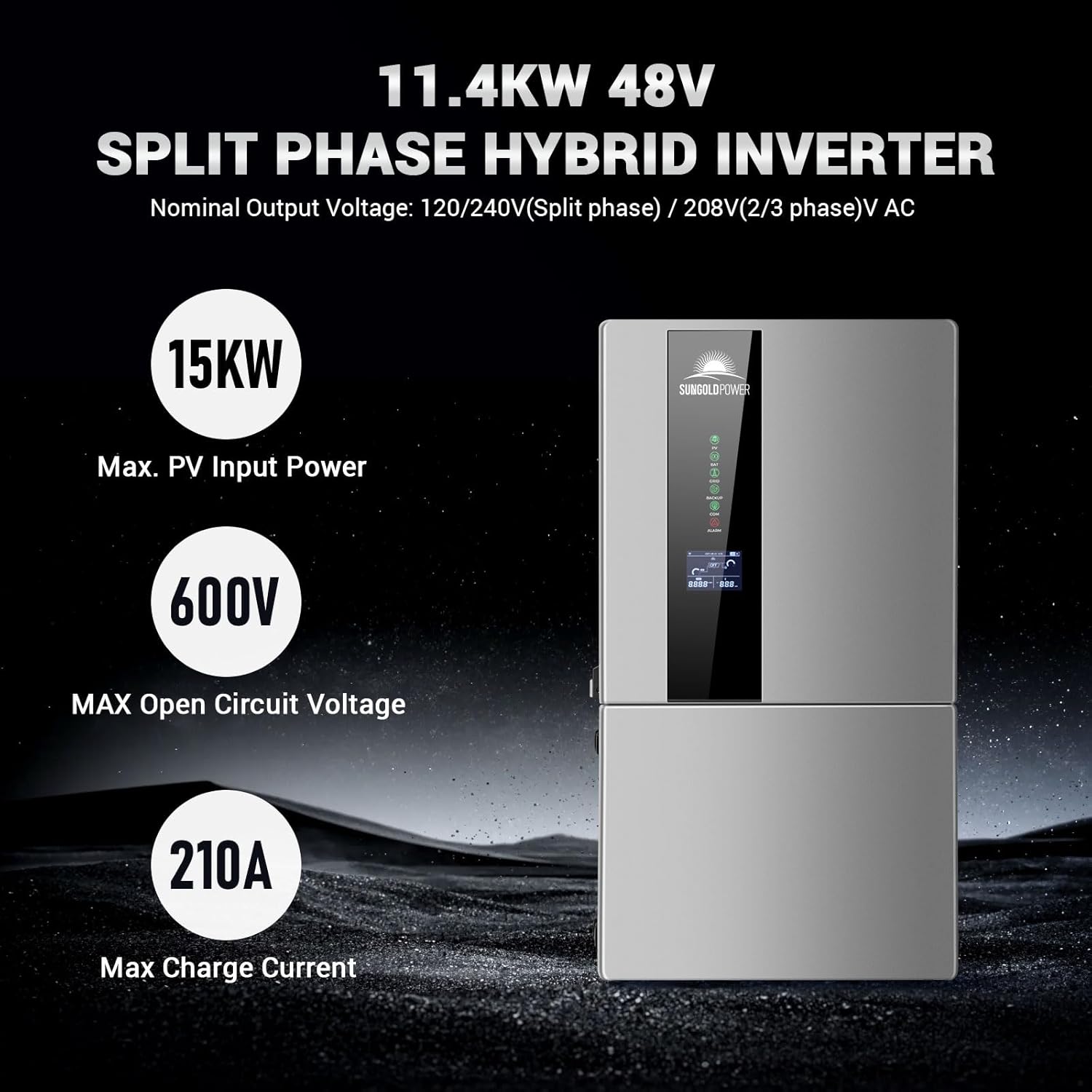 New Hybrid Inverter Split Phase, Built-In 3 MPPT Solar Controller