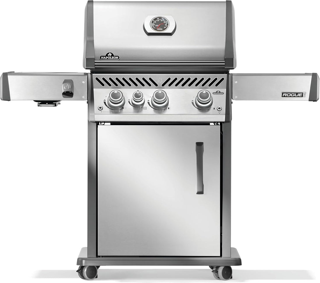 Rogue PRO 525 Natural Gas Grill with Infrared Side Burner, Black, Durable 5-Burner Cooking Surface