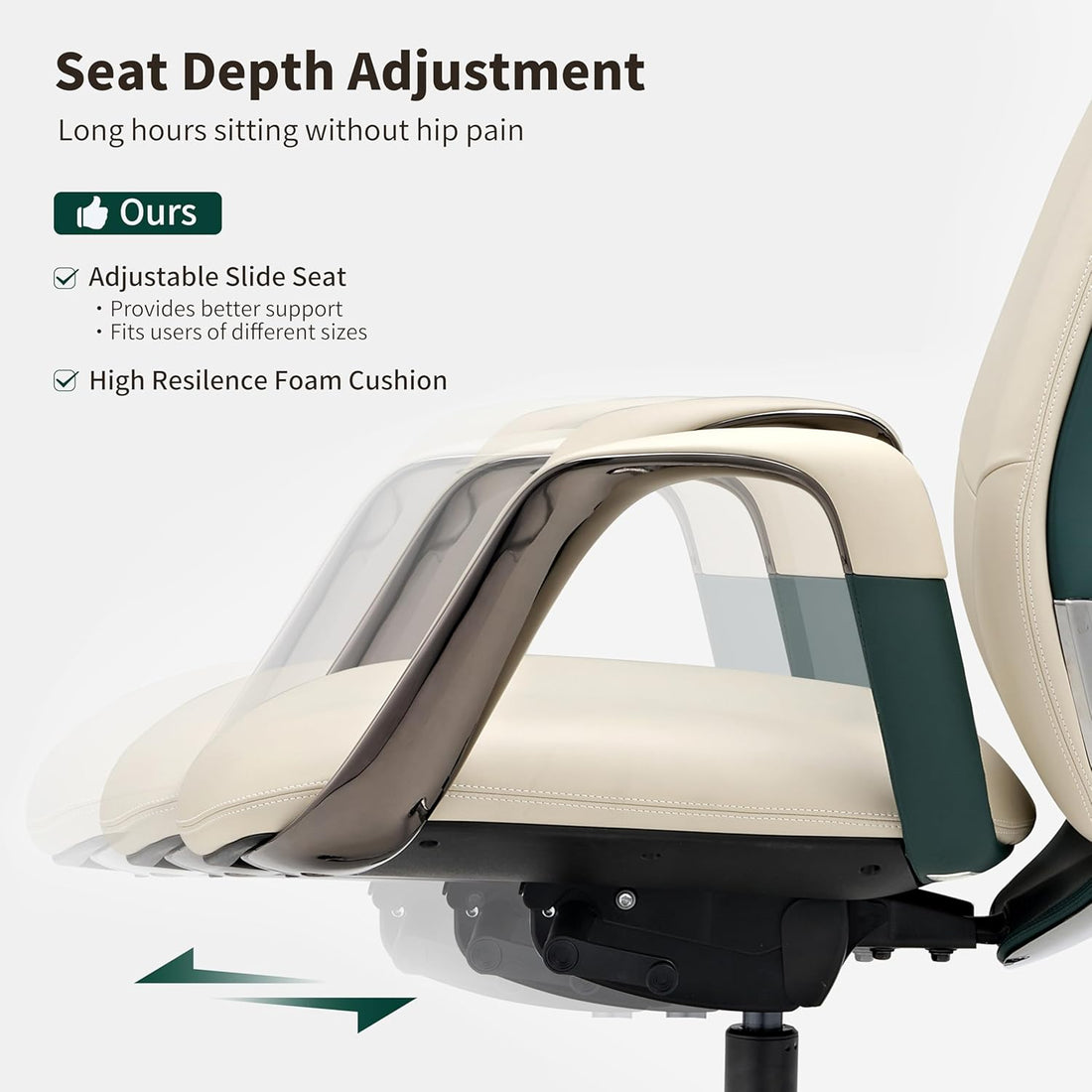 Premium Living Comfortable Genuine Leather Ergonomic Office Chair