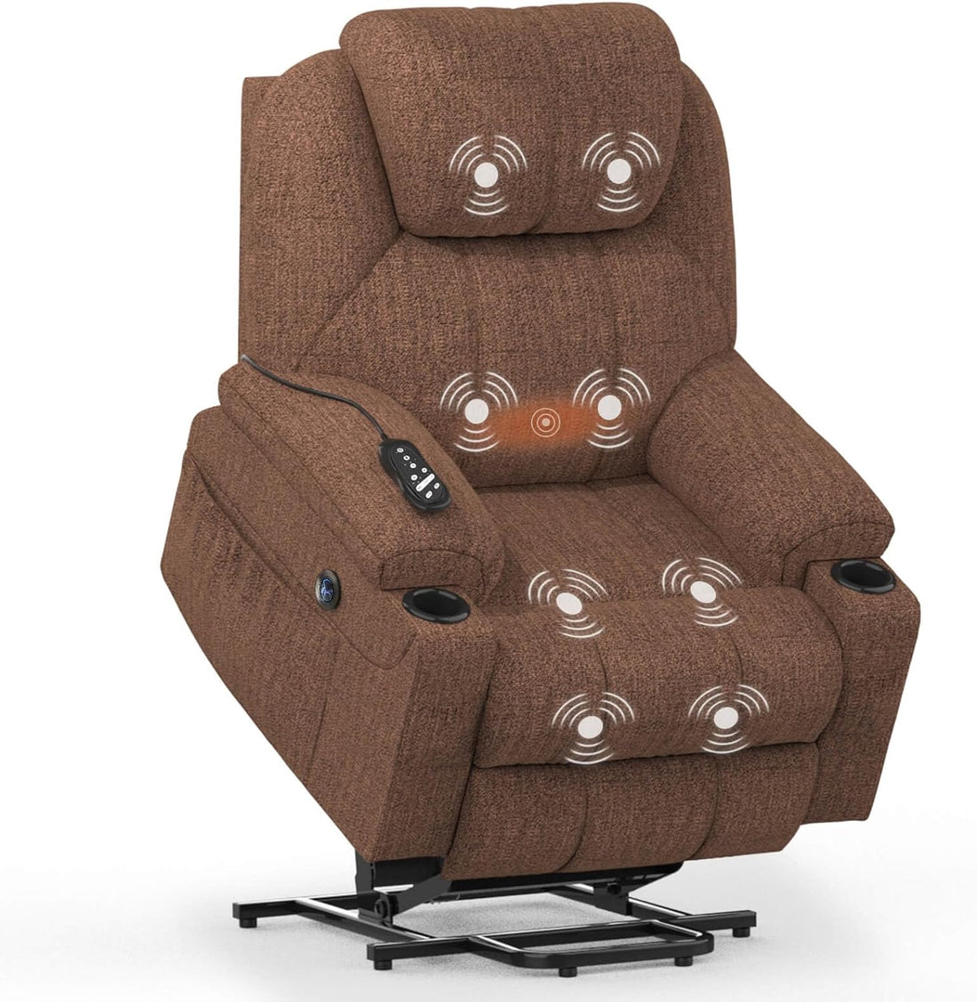 Lift Chairs Recliners for Elderly,Recliner Chair with Massage and Heat, Extended Footrest, Heavy Duty Motor Large Recliners for Living Room USB Port, Cup Holders, 2 Side Pockets