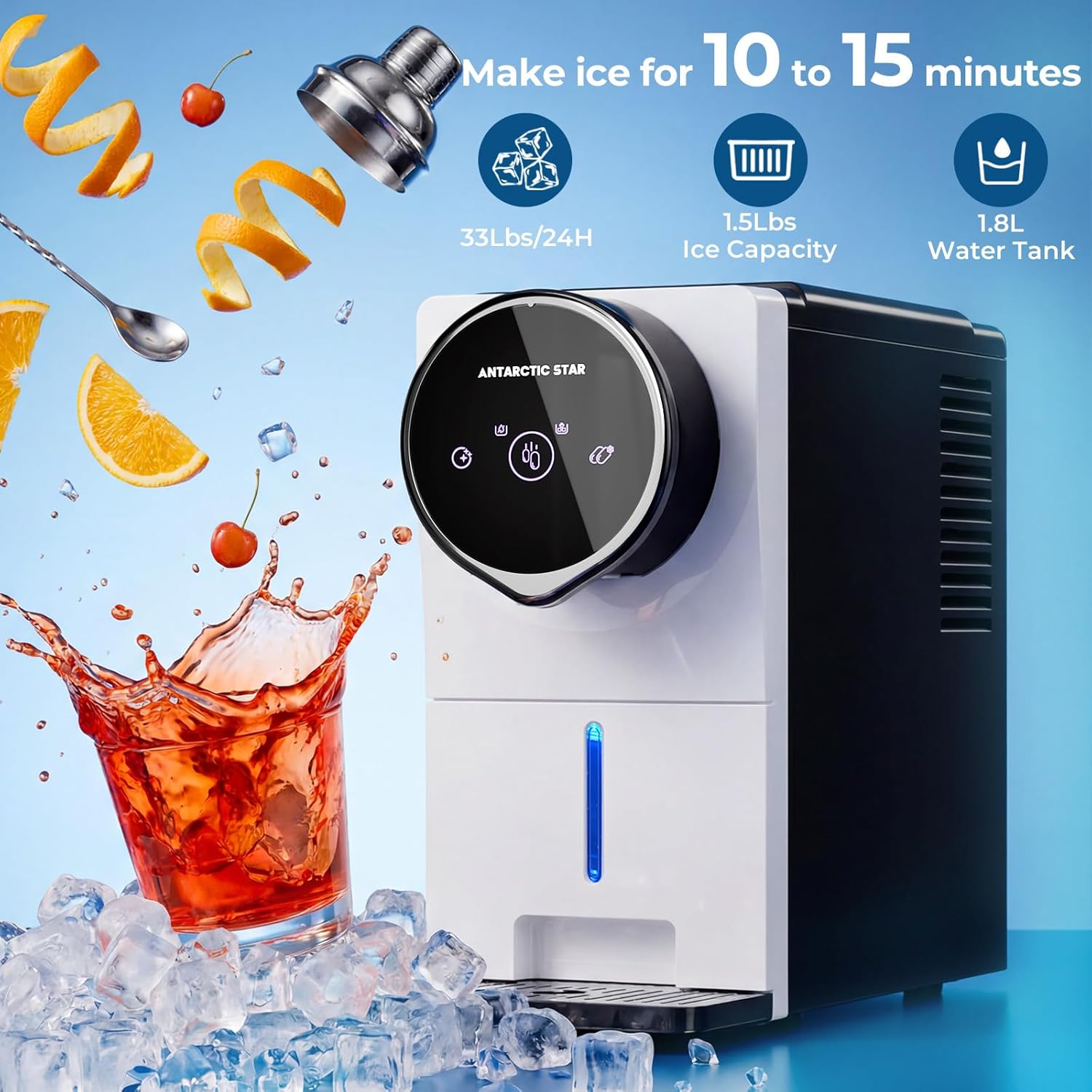 Modern Nugget Ice Maker Countertop – Portable Self-Cleaning Ice Machine