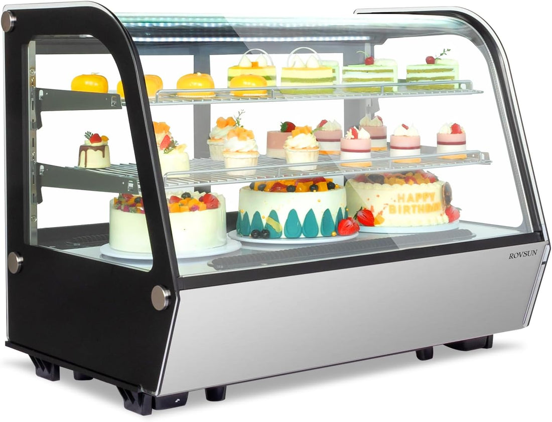 New NSF Certified Commercial Refrigerator  Countertop Display with LED Lighting - Automatic Air Cooling
