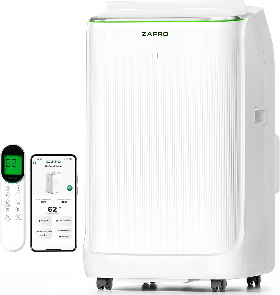 Smart Inverter Portable Air Conditioners, 14000 BTU (10000 BTU SACC) Dual Hose Portable AC Unit with Energy Saving/Ultra Quiet(42Db)/Drainage-Free Cooling/App/Remote for Multi-Scenario Use