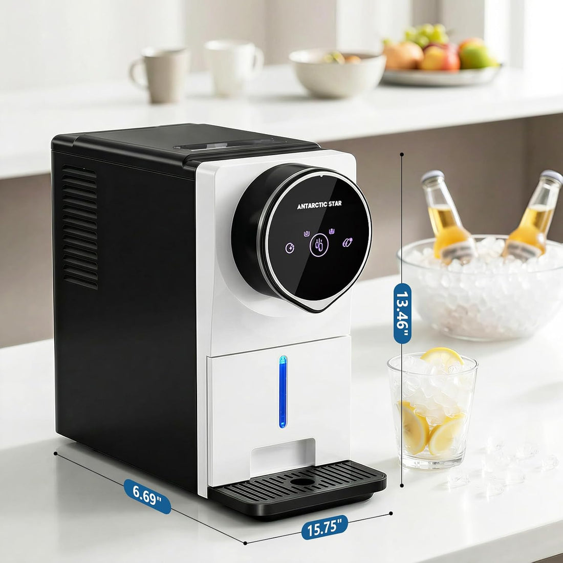 Modern Nugget Ice Maker Countertop – Portable Self-Cleaning Ice Machine