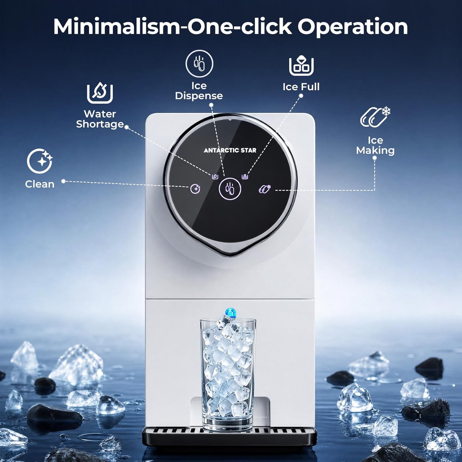 Modern Nugget Ice Maker Countertop – Portable Self-Cleaning Ice Machine