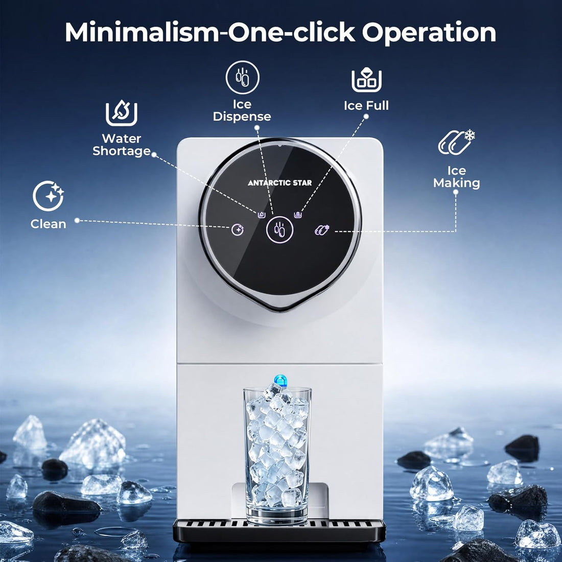 Modern Nugget Ice Maker Countertop – Portable Self-Cleaning Ice Machine