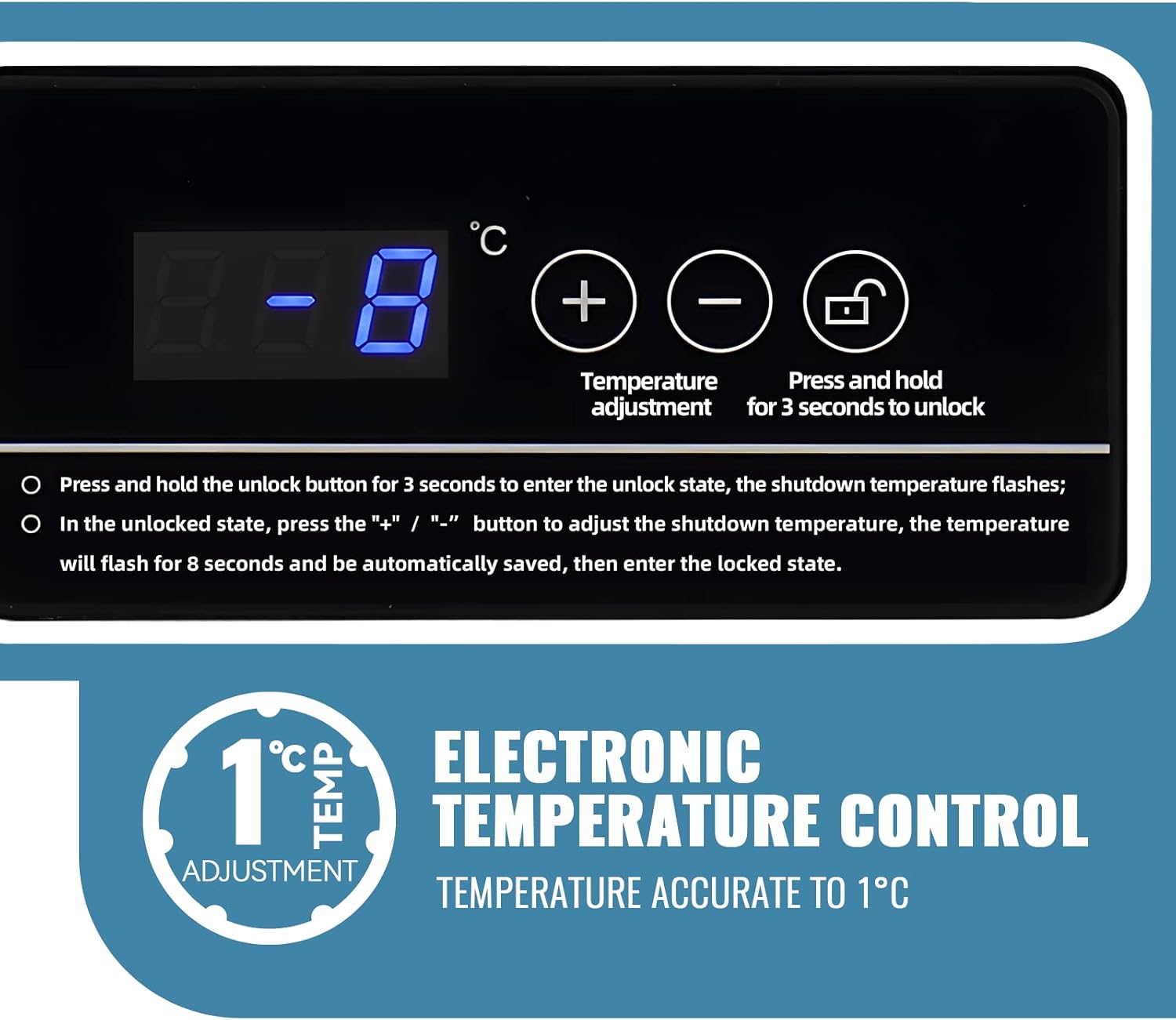 Modern Chest Small Freezer with Electronic Control 41°F to -15°F Freestanding Deep Mini Freezer