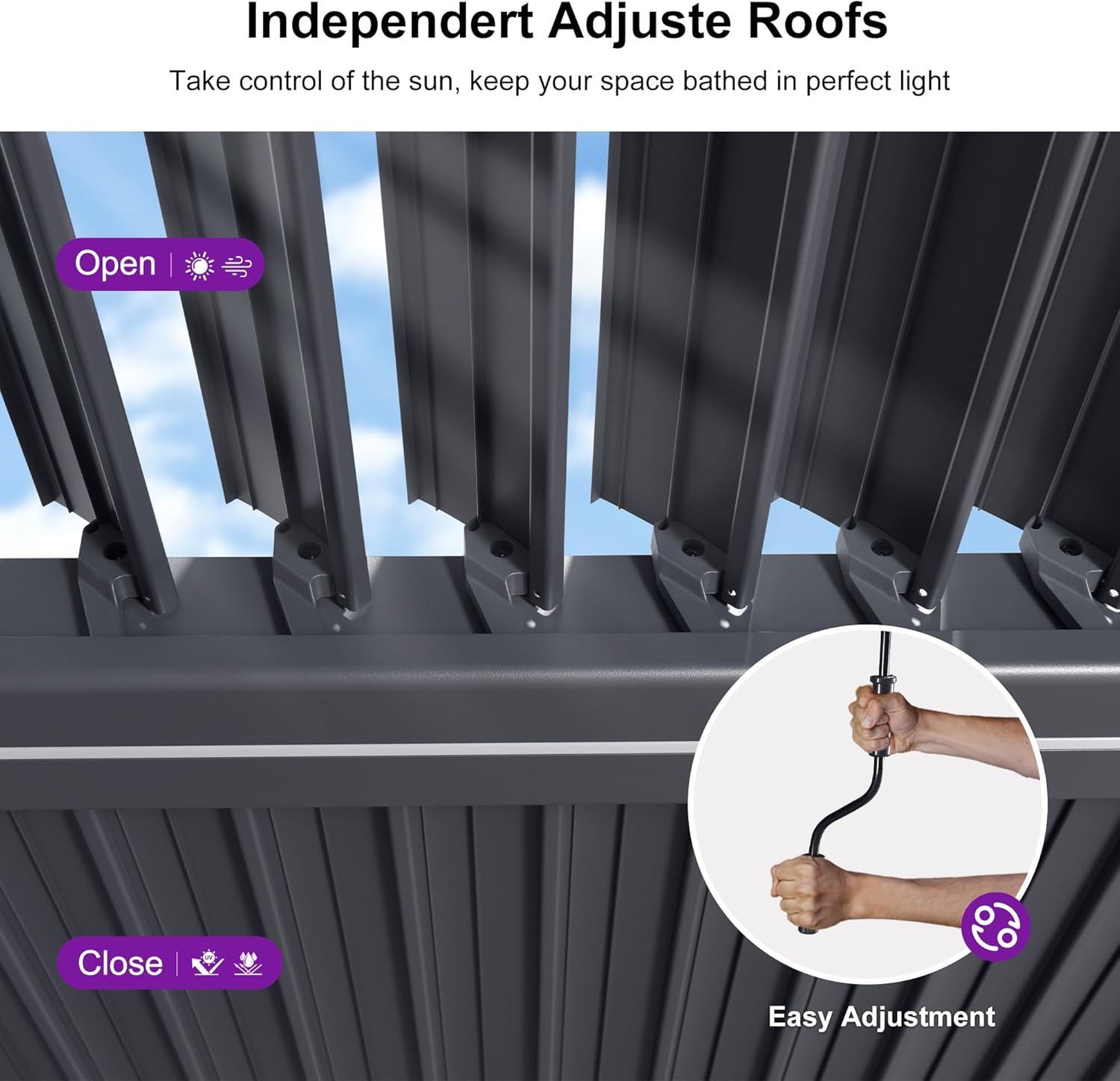 New Louvered Pergola LED Strip Outdoor Pergola 
