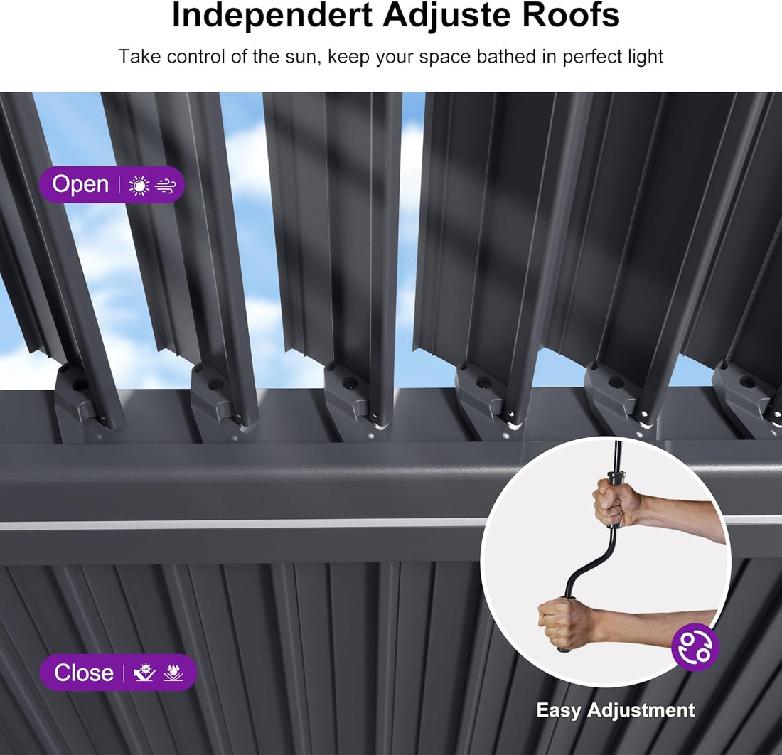 New Louvered Pergola LED Strip Outdoor Pergola 
