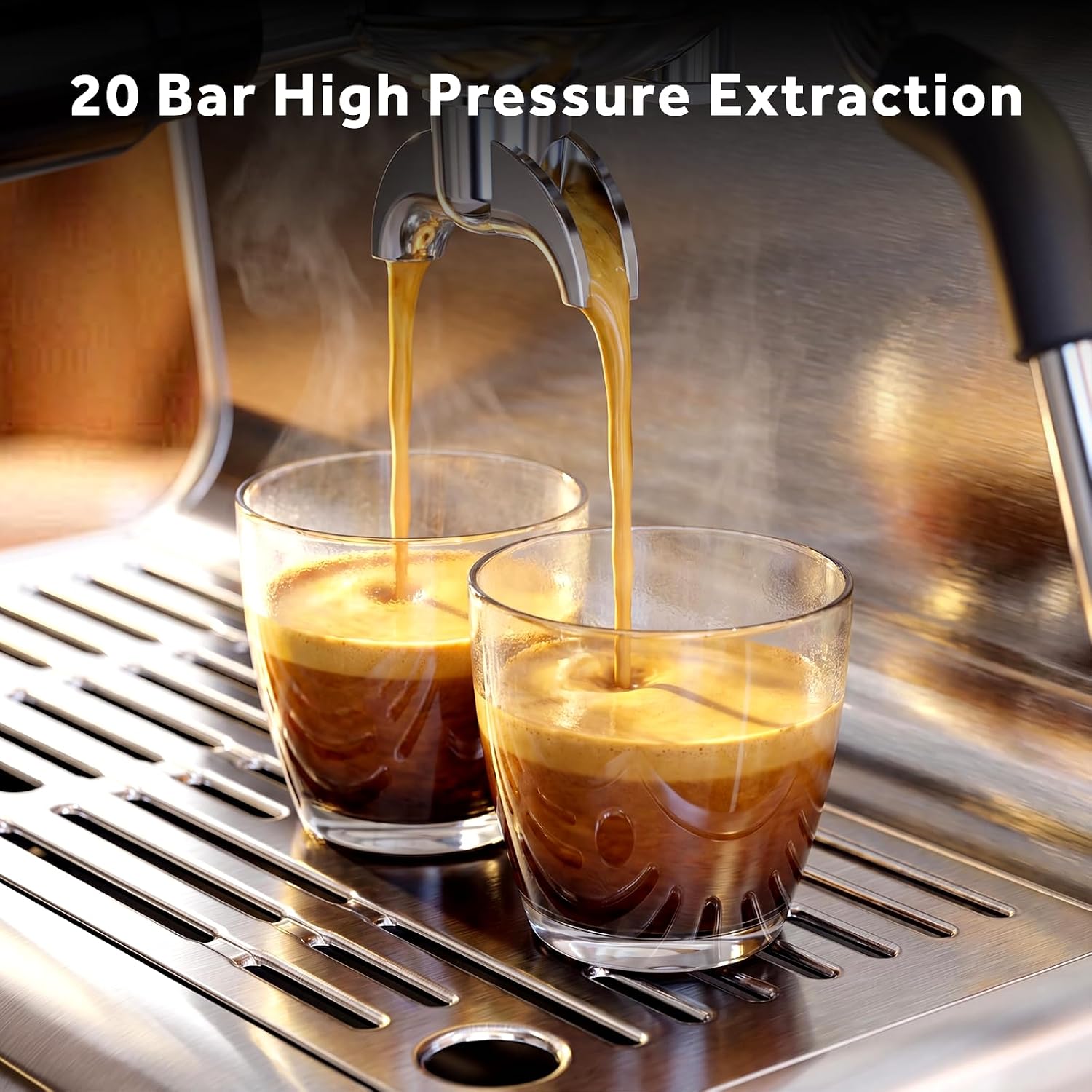 New Espresso Machine with Grinder – 20 Bar Espresso Maker with Milk Frothier