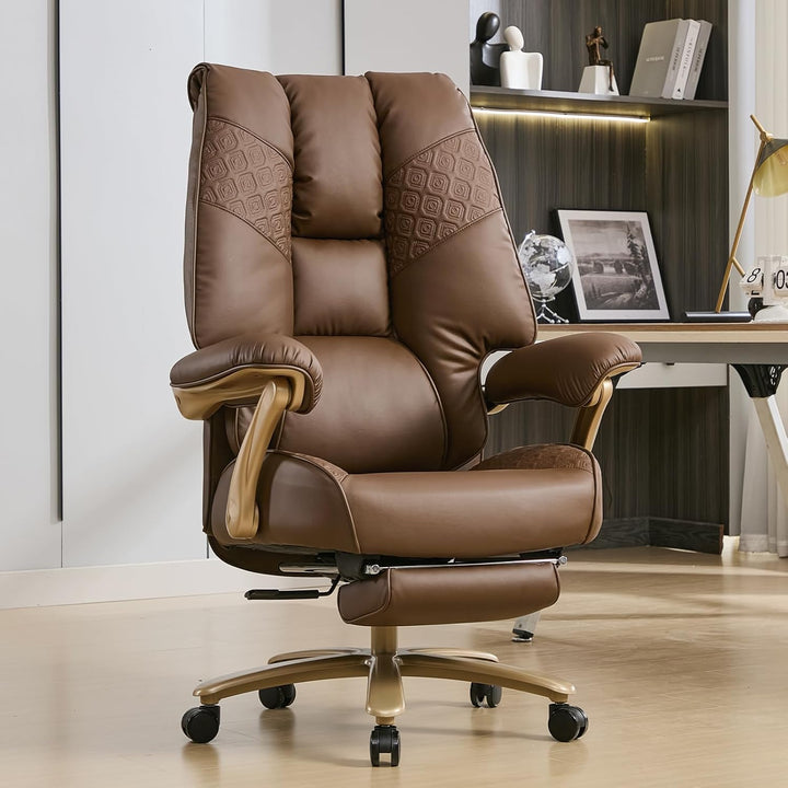 Executive Office Chair with Footrest, 400 lbs Capacity Ergonomic High-Back Desk Chair,