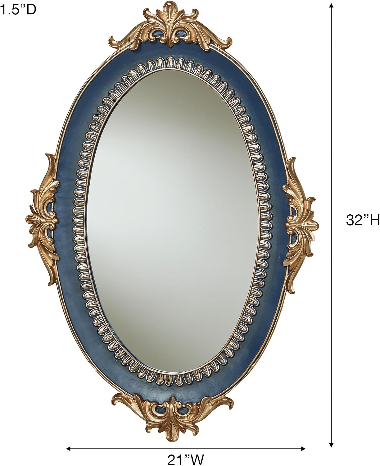 Metallic Gold Acanthus Leaf Scrollwork Wall Mirror – Traditional Ornate Frame