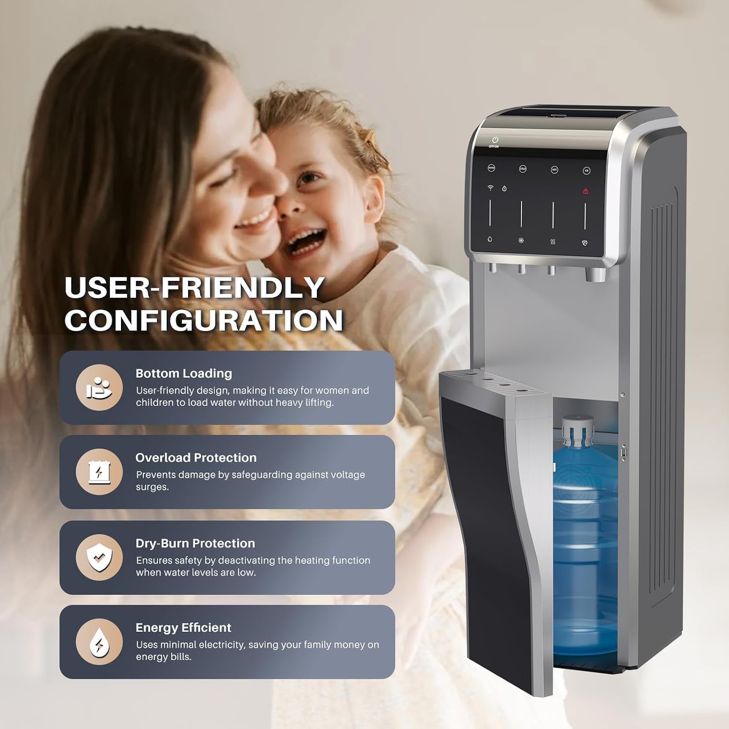 Smart Multipurpose Water Cooler Dispenser with Built-In Ice Maker – Modern Water Dispenser