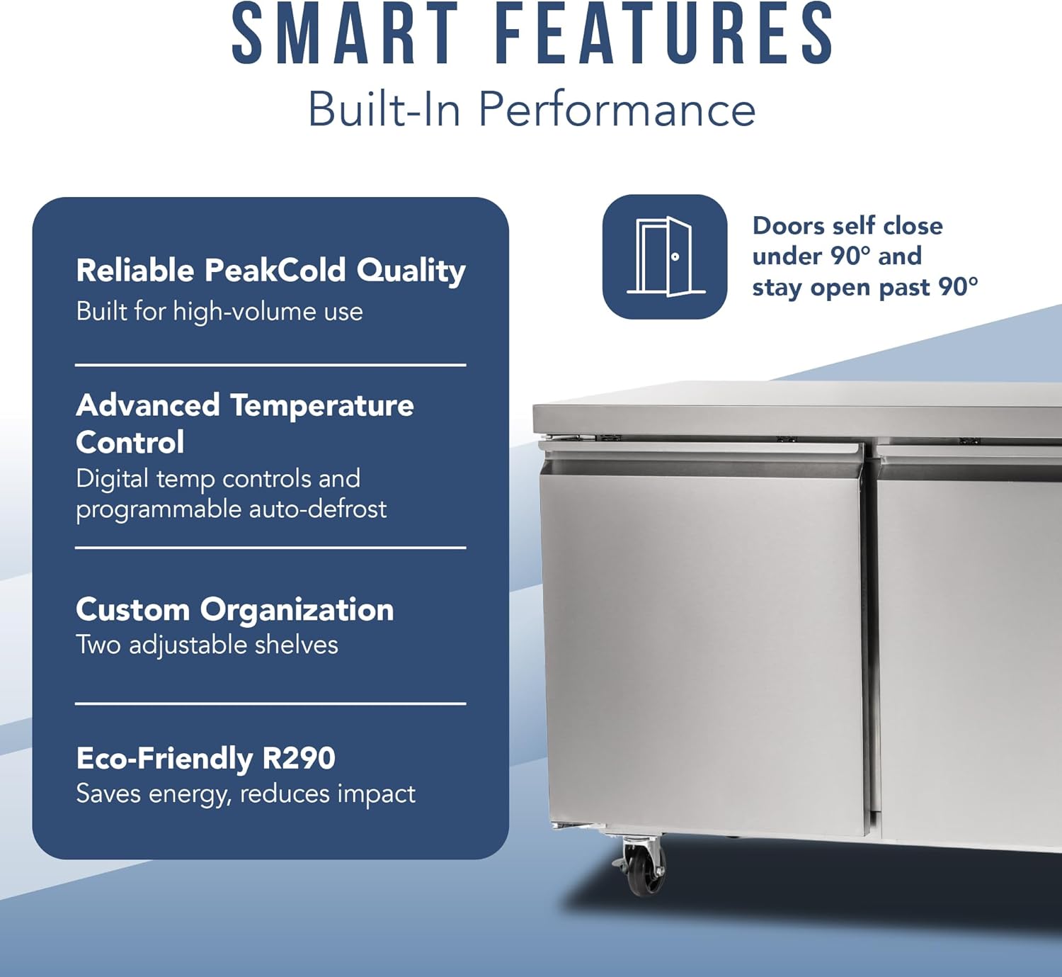 Modern Double Door Work Top Commercial Refrigerator -  Industrial Fridge