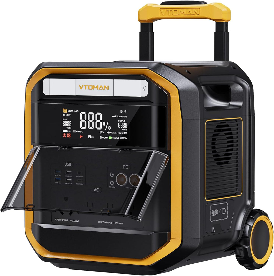 Flashspeed Pro 3600 Portable Power Station, 3096Wh LFP Battery Solar Generator with 400W Solar Panel, 2Hr Fast AC Charge, 25% Efficient, UPS Home Backup with Wheels, for Outdoor RV Emergency