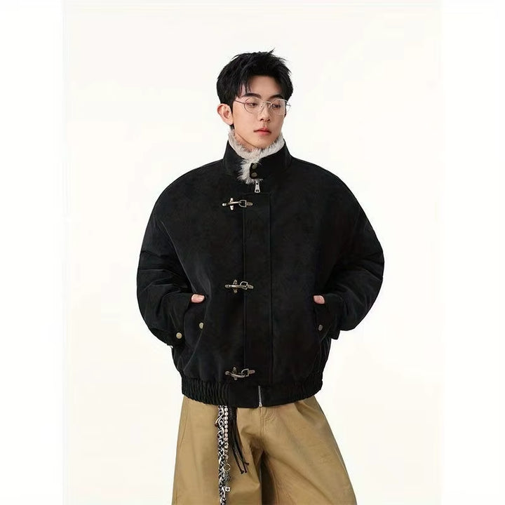 Mens Leather Streetwear Stylish Fur Jacket