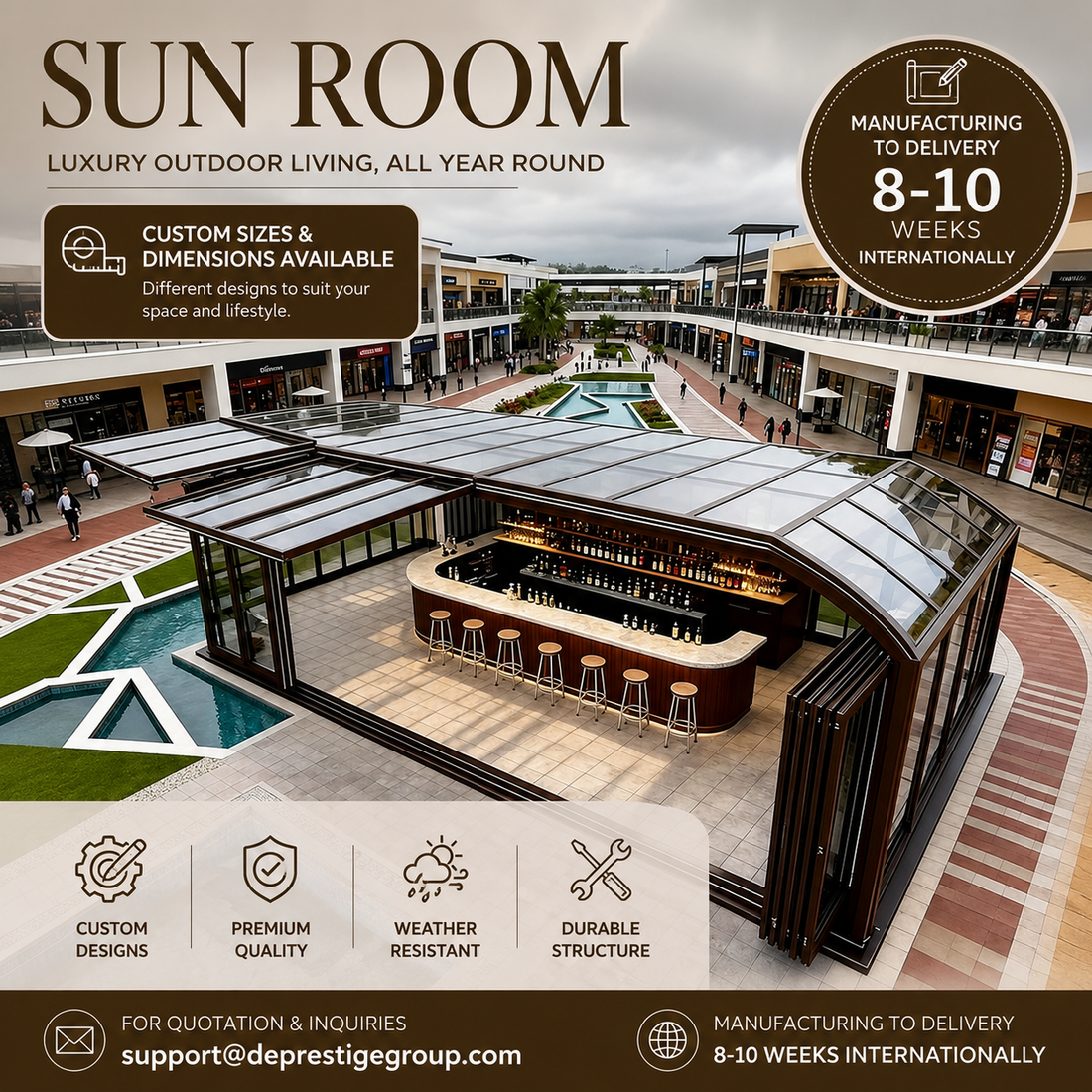 Fully Automatic Retractable Multipurpose Waterproof Sunroom