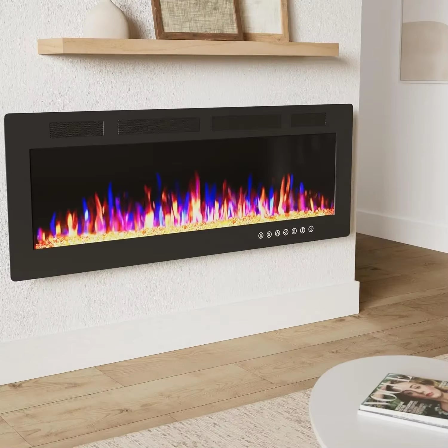 New 72 Inch Ultra-Thin Electric Fireplace Wall Mounted Fireplace Heater