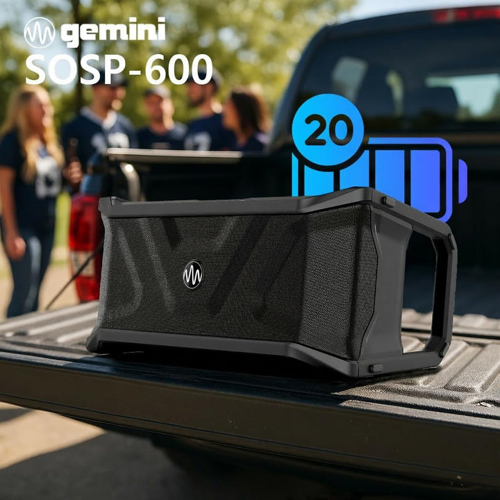 Gemini Floating Pool Speaker — IP67 Waterproof Bluetooth Party Speaker with 20Hr Battery, RGB LED Lights, Cup Holders & Mic/Guitar Inputs (Soundsplash Ultra)