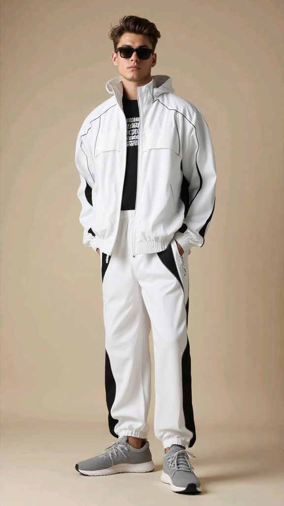 American High Street Sportswear Straight Leg Pants Set