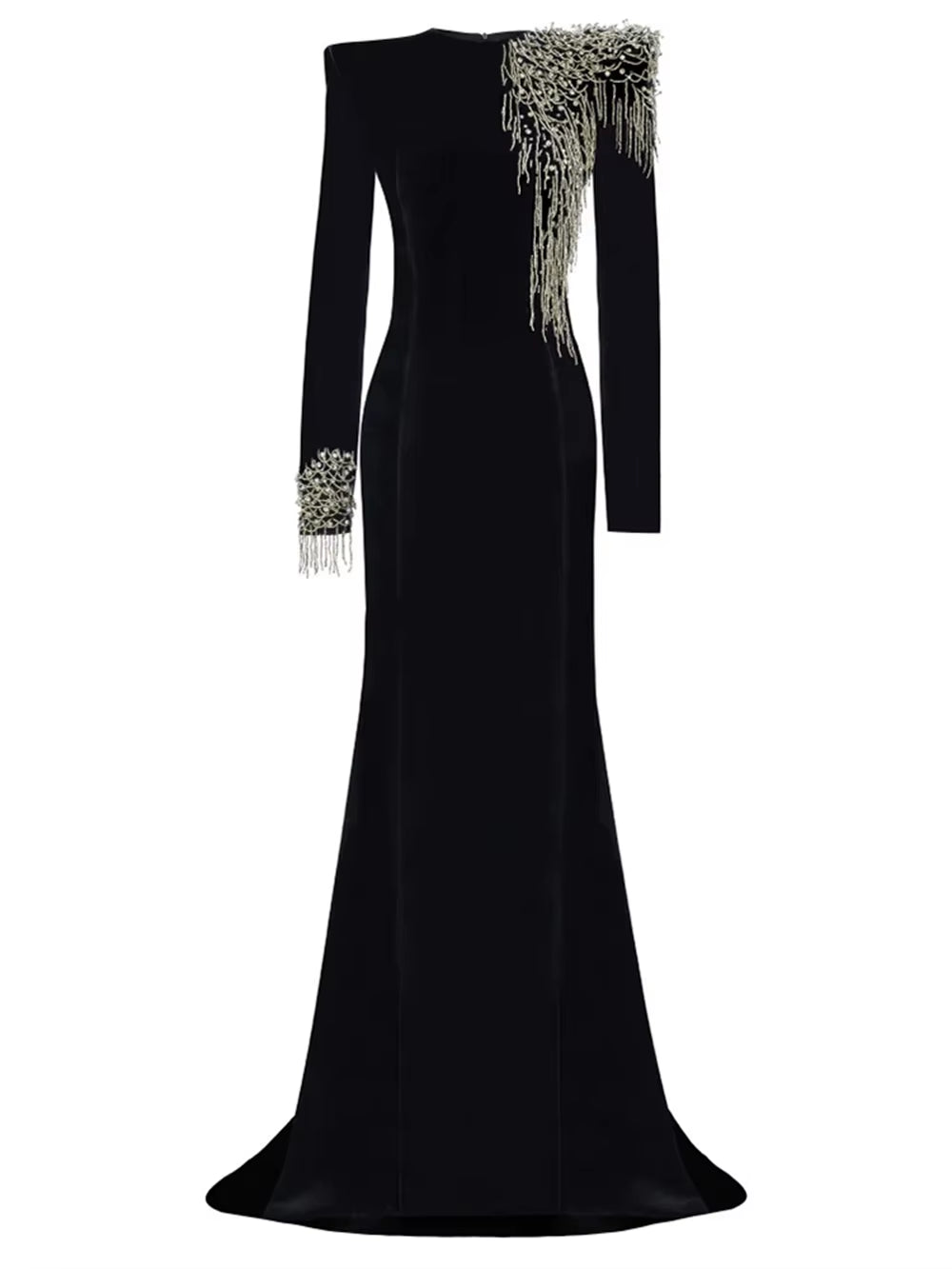 Women Diamond Velvet Evening Party Dress