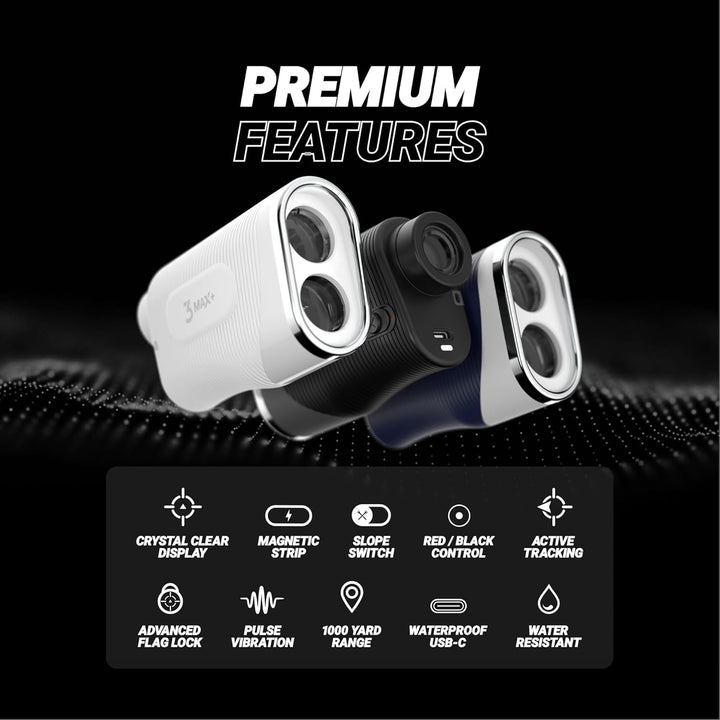 Modern Series 3 Max+ Golf Rangefinder with Slope Switch, 1000 Yards long Range